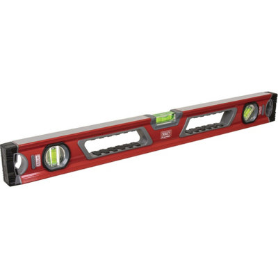 600mm 3 Chamber Spirit Level - Precision Milled - PREMIUM Grip Handle Cut-Away