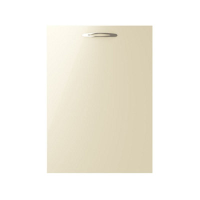 600mm Curve 1 Drawer Wall Hung Bathroom Vanity Basin Unit (Fully Assembled) - Vivo Gloss Ivory
