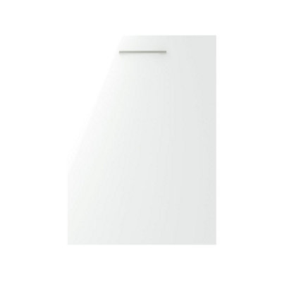 600mm Curve 2 Drawer Floor Standing Bathroom Vanity Basin Unit (Fully Assembled) - Vivo Gloss White