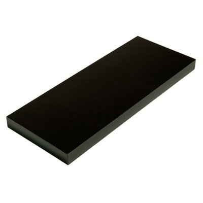 600mm Floating Hudson Shelf Kit, Black High Gloss