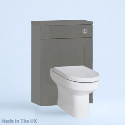 600mm Freestanding WC Unit (Fully Assembled) - Cambridge Solid Wood Dust Grey Slimline Depth With Pan And Cistern Price Comparisons | Compare The Build