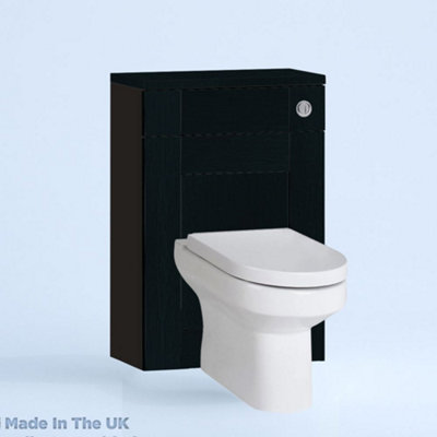 600mm Freestanding WC Unit (Fully Assembled) - Cartmel Woodgrain Anthracite Standard Depth With No Pan And No Cistern