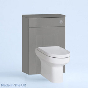 600mm Freestanding WC Unit (Fully Assembled) - Cartmel Woodgrain Dust Grey Standard Depth With Pan And Cistern