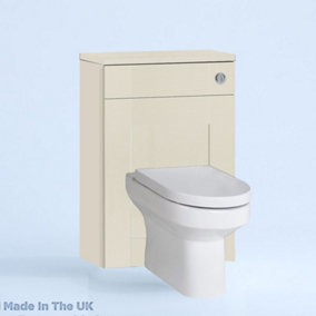 600mm Freestanding WC Unit (Fully Assembled) - Cartmel Woodgrain Mussel Slimline Depth With Pan And Cistern