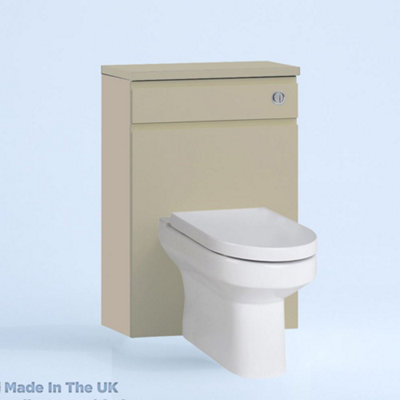 600mm Freestanding WC Unit (Fully Assembled) - Lucente Gloss Cashmere Slimline Depth With Pan And Cistern