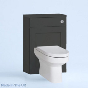 600mm Freestanding WC Unit (Fully Assembled) - Oxford Matt Anthracite Standard Depth With Pan And Cistern