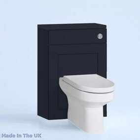 600mm Freestanding WC Unit (Fully Assembled) - Oxford Matt Indigo Slimline Depth With No Pan And No Cistern