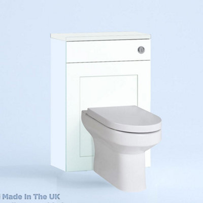 600mm Freestanding WC Unit (Fully Assembled) - Oxford Matt White Standard Depth With Pan And Cistern