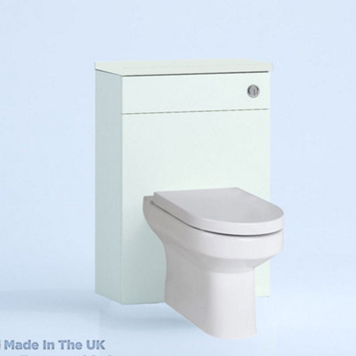 600mm Freestanding WC Unit (Fully Assembled) - Vivo Matt Ivory Slimline Depth With Pan And Cistern