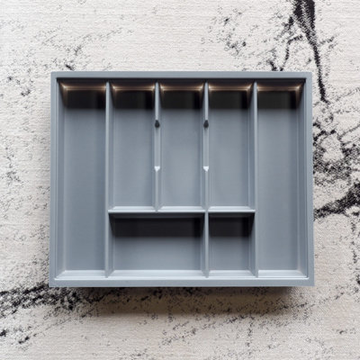 600mm Grey Cutlery Tray for Blum Tandembox Drawer at B&Q