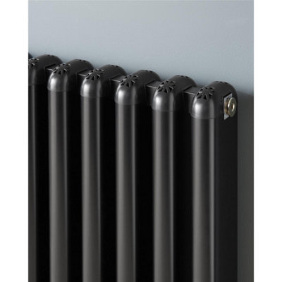 600mm (H) x 1000mm (W) - Black Horizontal Aluminium Radiator (Wollin ...