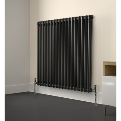 600mm (H) x 1010mm (W) - Anthracite Horizontal Radiator (New Yorker Classic) - 2 Columns - (0.6m x 1.10m) - Depth 66mm