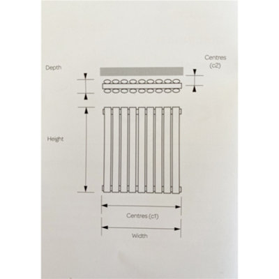 600mm (H) x 1140mm (W) - White Horizontal Radiator (Paris) - SINGLE ...