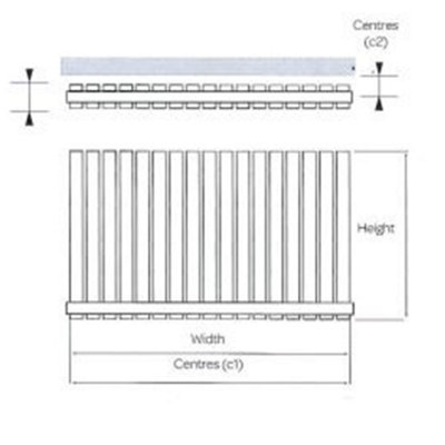 600mm (H) x 420mm (W) - White Horizontal Radiator (Berlin) - DOUBLE ...