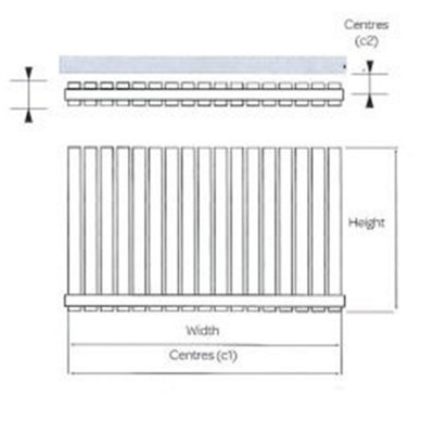 600mm (H) x 420mm (W) - White Horizontal Radiator (Berlin) - DOUBLE Panel - (0.6m x 0.42m) - Depth 70mm