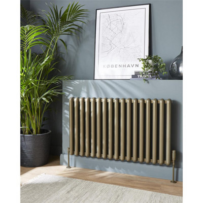 600mm (H) x 640mm (W) - Bronze Horizontal Aluminium Radiator (Wollin ) - (0.60m x 0.64m) - Depth 96mm