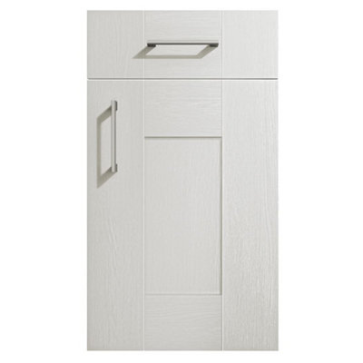 600mm Mid Edge 1 Drawer Wall Hung Bathroom Vanity Basin Unit (Fully Assembled) - Cartmel Woodgrain Light Grey