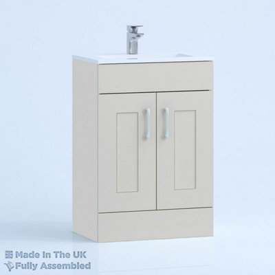 600mm Minimalist 2 Door Floor Standing Bathroom Vanity Basin Unit (Fully Assembled) - Oxford Matt Light Grey Price Comparisons | Compare The Build