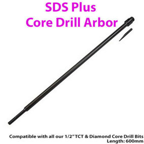 600mm SDS Hex Core Drill Arbor Bit Fits 1/2" BSP TCT & Diamond Core Drill