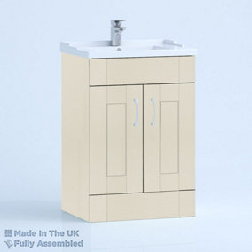 600mm Traditional 2 Door Floor Standing Bathroom Vanity Basin Unit (Fully Assembled) - Cambridge Solid Wood Mussel
