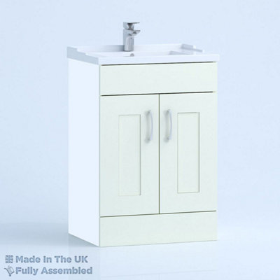 600mm Traditional 2 Door Floor Standing Bathroom Vanity Basin Unit (Fully Assembled) - Oxford Matt White Price Comparisons | Compare The Build