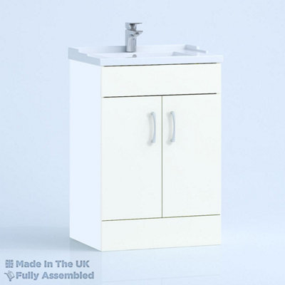600mm Traditional 2 Door Floor Standing Bathroom Vanity Basin Unit (Fully Assembled) - Vivo Gloss White Price Comparisons | Compare The Build