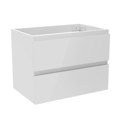 600mm Wall Mounted Bathroom Vanity Unit without Basin Gloss White 2