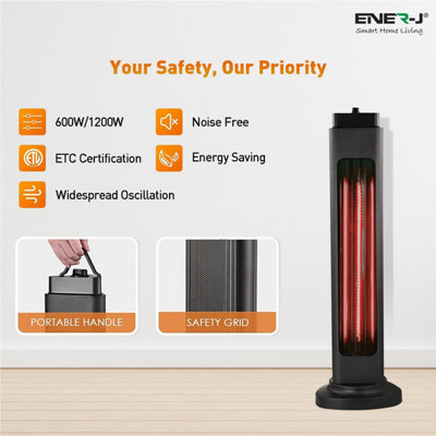 Infrared Space Heater 600W - Efficient Wall Mount Heating For Medium Rooms