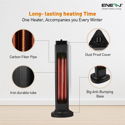 600W/1200W Portable Infrared Heater with Oscillation | DIY at Bu0026Q