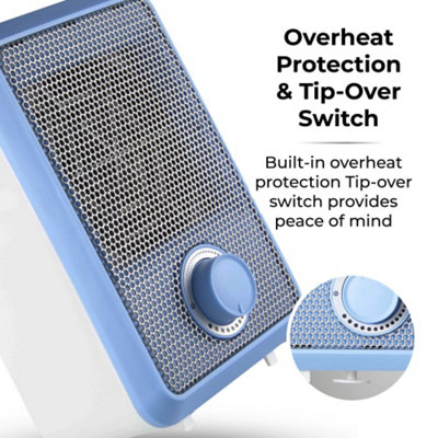 600W Fan Heater - portable & adjustable thermostat - 6