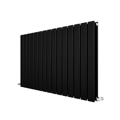 600x1020mm Horizontal Double Flat Panel Designer Radiator Black
