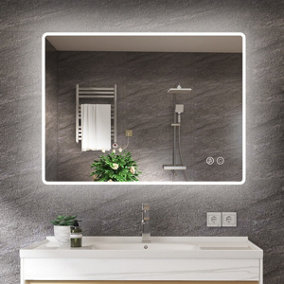 600x800mm Bathroom Mirror with LED Light/Bluetooth/Touch Sensor/Dimming/Demister pad