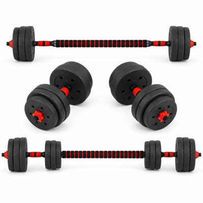 B&Q Adjustable Dumbbell Barbell Set 25Kg 2 In 1 Weight Training Set