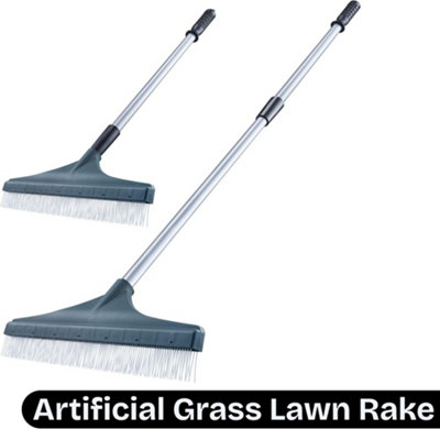Aamen Extendable Artificial Grass Rake Soft Bristle Brush For Fake Lawn Turf
