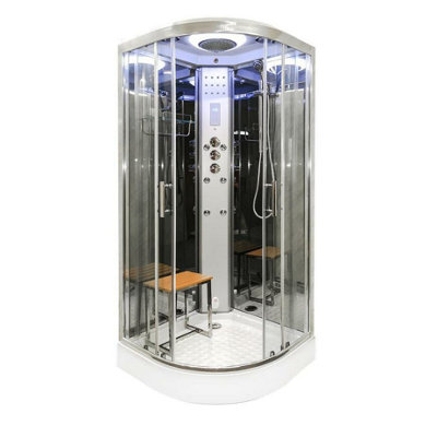 B&Q -  Ss80 Quadrant Steam Shower EnclosureMirror Glass