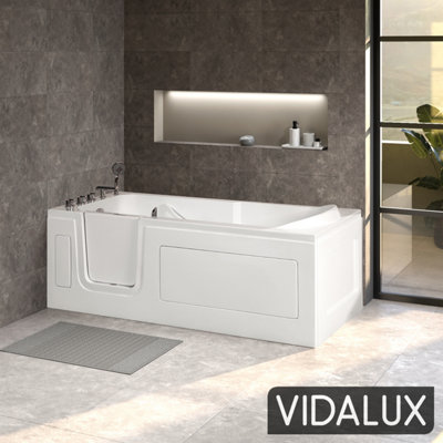 Vidalux Wb408 Left Standard Abberton Easy Access Walk-In BathWhite from B&Q