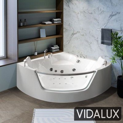 Vidalux Wb89 Premium 1400 X 1400 Corner Whirlpool & Airspa Bath from B&Q