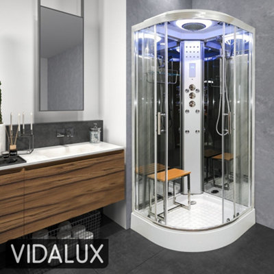 Vidalux Ss80 Hydro Shower Cabin Enclosure 800 X 800 - Mirror