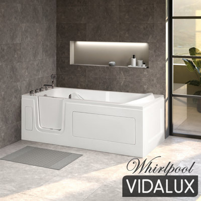 Vidalux Wb408 Left Whirlpool Abberton Easy Access Walk-In BathWhite from B&Q