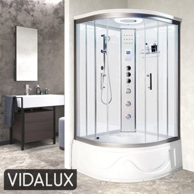 B&Q -  Miami 1050 Quadrant Steam Shower CabinWhite