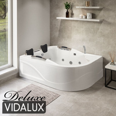 Vidalux Wb07A Deluxe Left Hand Twin Person Whirlpool & Airspa Bath from B&Q