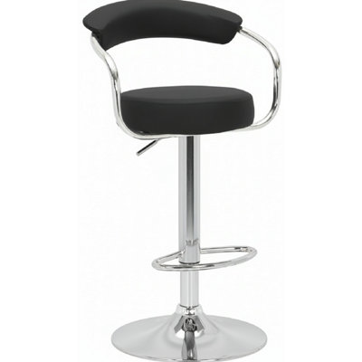 Netfurniture Unisex Black Berty Cushioned Kitchen Breakfast Bar Stool Padded Seat & Back - Image 2