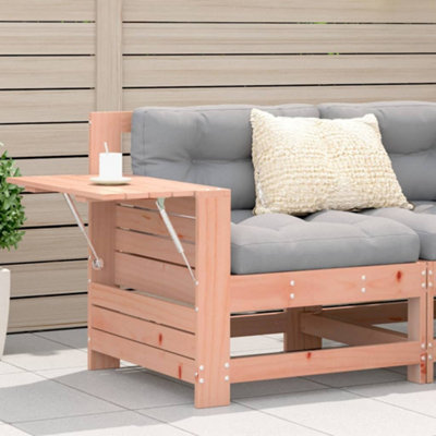 Berkfield Garden Armrest Sofa With Side Table Solid Wood Douglas from B&Q