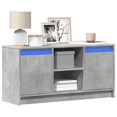 Berkfield Tv Cabinet With Led Concrete 100X34x50 Cm Engineered Wood Grey