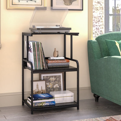 Huhote 3 Tier Large Black Rolling Printer Cart With Wheels Storage Printer Stand Multifunctional Trolley For Office Home Kitchen from B&Q