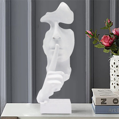 Huhote White Resin Abstract Thinker Ponder Sculpture Statue Modern For Home Office Art Sculpture Table Ornament Home Decor from B&Q