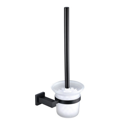B&Q -  Matte Black Toilet Brush And Holder