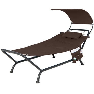 Costway Outdoor Hammock Patio Chaise Lounge Chair With Canopy