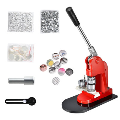 Costway Badge Maker Machine 25mm Button Punch Press Machine W/ 1000 Pcs Button Parts from B&Q