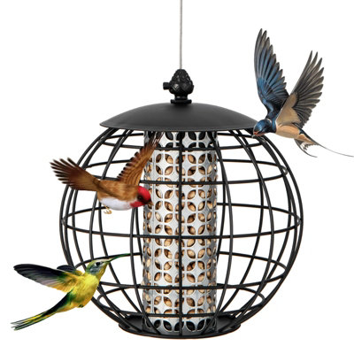 Costway Squirrel-Proof Bird Feeder For Outdoor Hanging Caged Seed Feeder For Wild Birds from B&Q